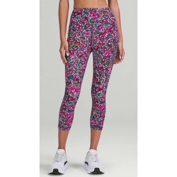 Lululemon Swift Speed High-Rise Crop 21” in Floral Electric Multi - Picture 1 of 16